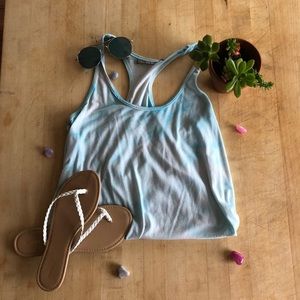 Light blue tie-dyed tank